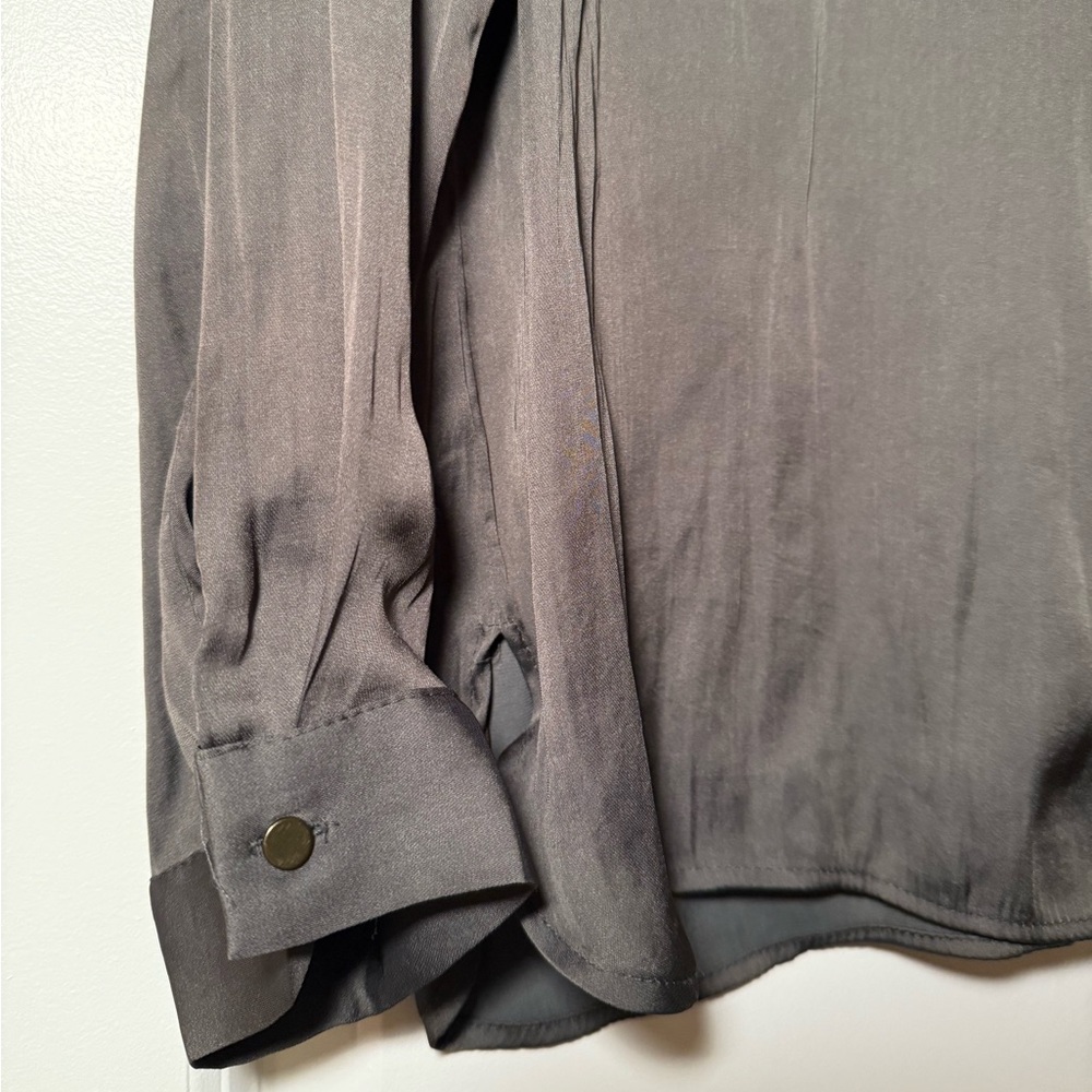 Zara Charcoal Blouse Women’s Size L - Picture 3 of 9